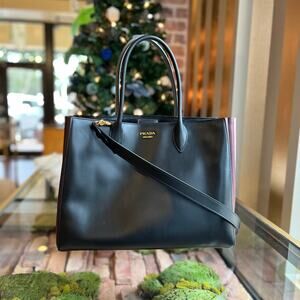 PRADA City Calf Bibliotheque Accordion Tote Bag